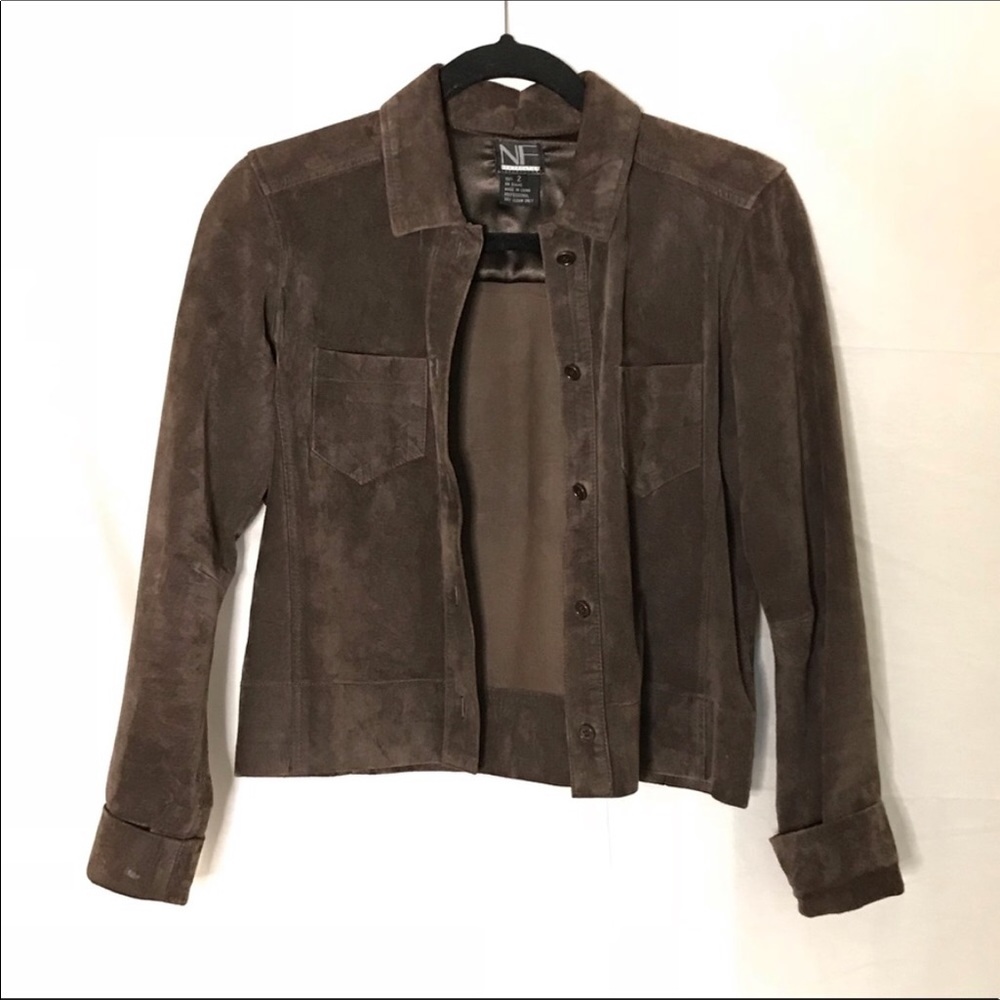 100% Genuine Suede Cropped Brown/Camel Jacket